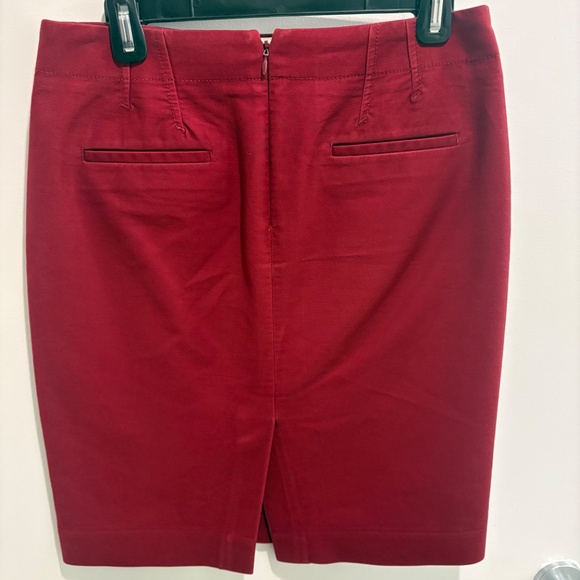 J. Crew Women’s	No. 2 pencil skirt in double-serge cotton, dark red - Picture 3 of 5